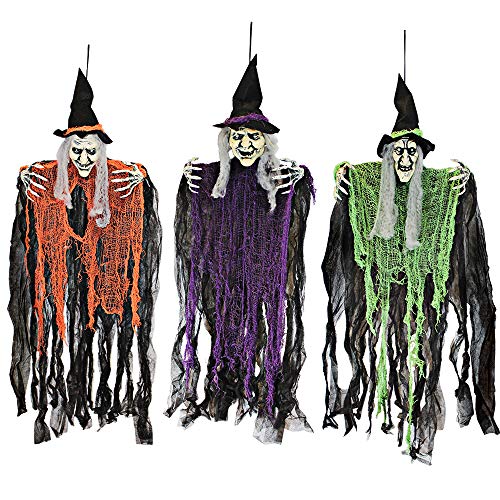 3 Pack Hanging Witch with Bendable Arms