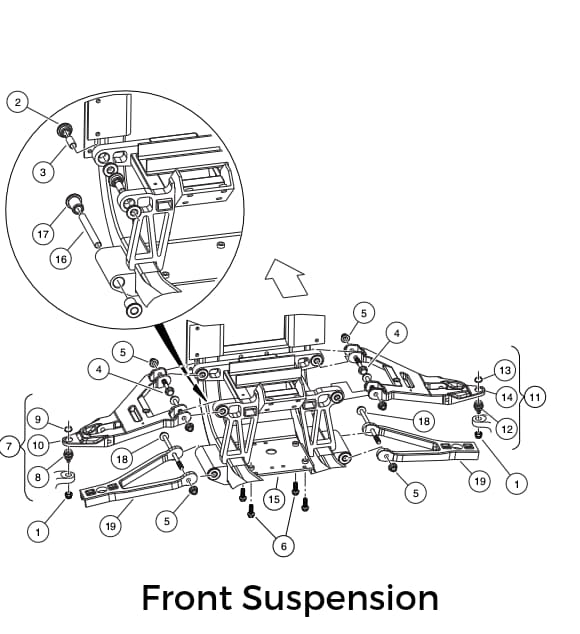 Club Car XRT 1550 Front and Rear Suspension